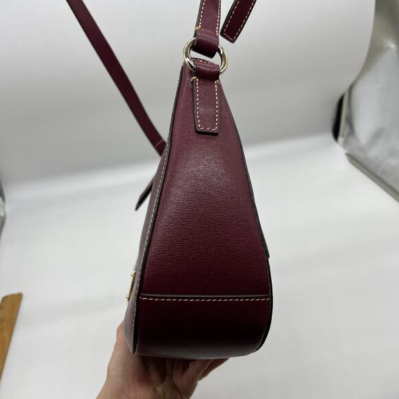 Dooney & Bourke Saffiano Leather Small Kiley Crossbody Bags Cranberry - Picture 4 of 16